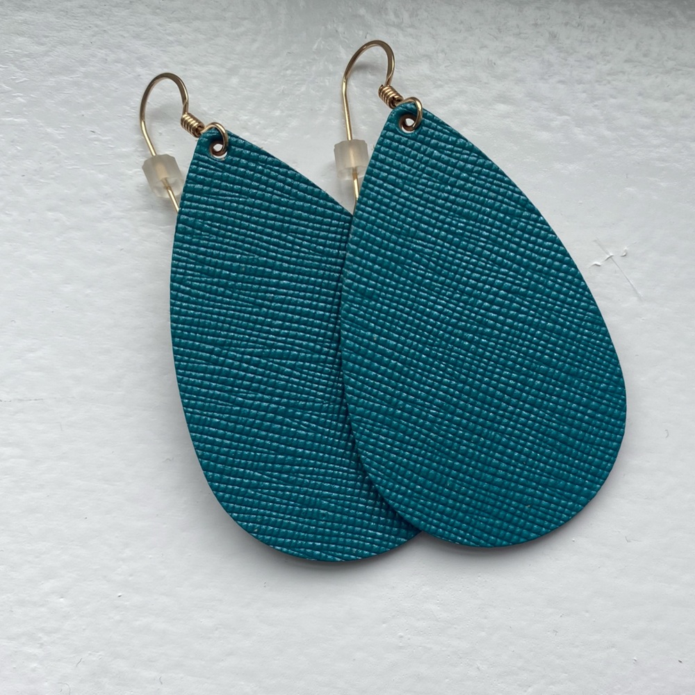 Nickel & Suede Teardrop Earrings